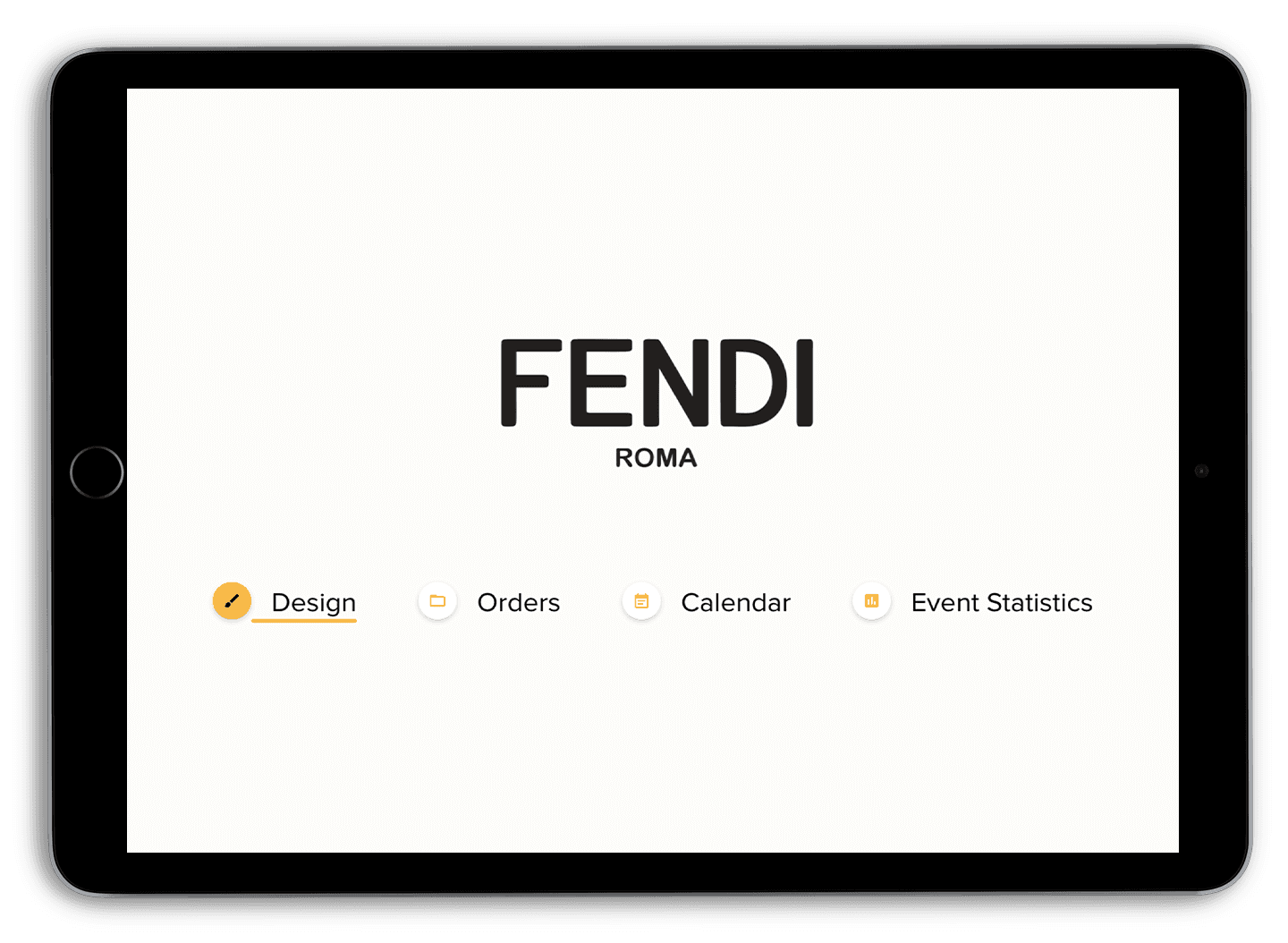 Initial landing application screen