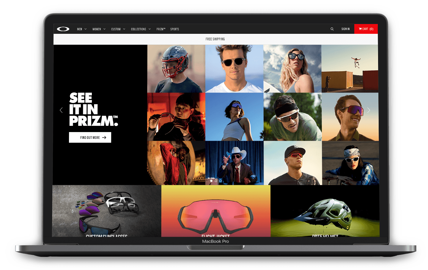 Oakley original website home screen