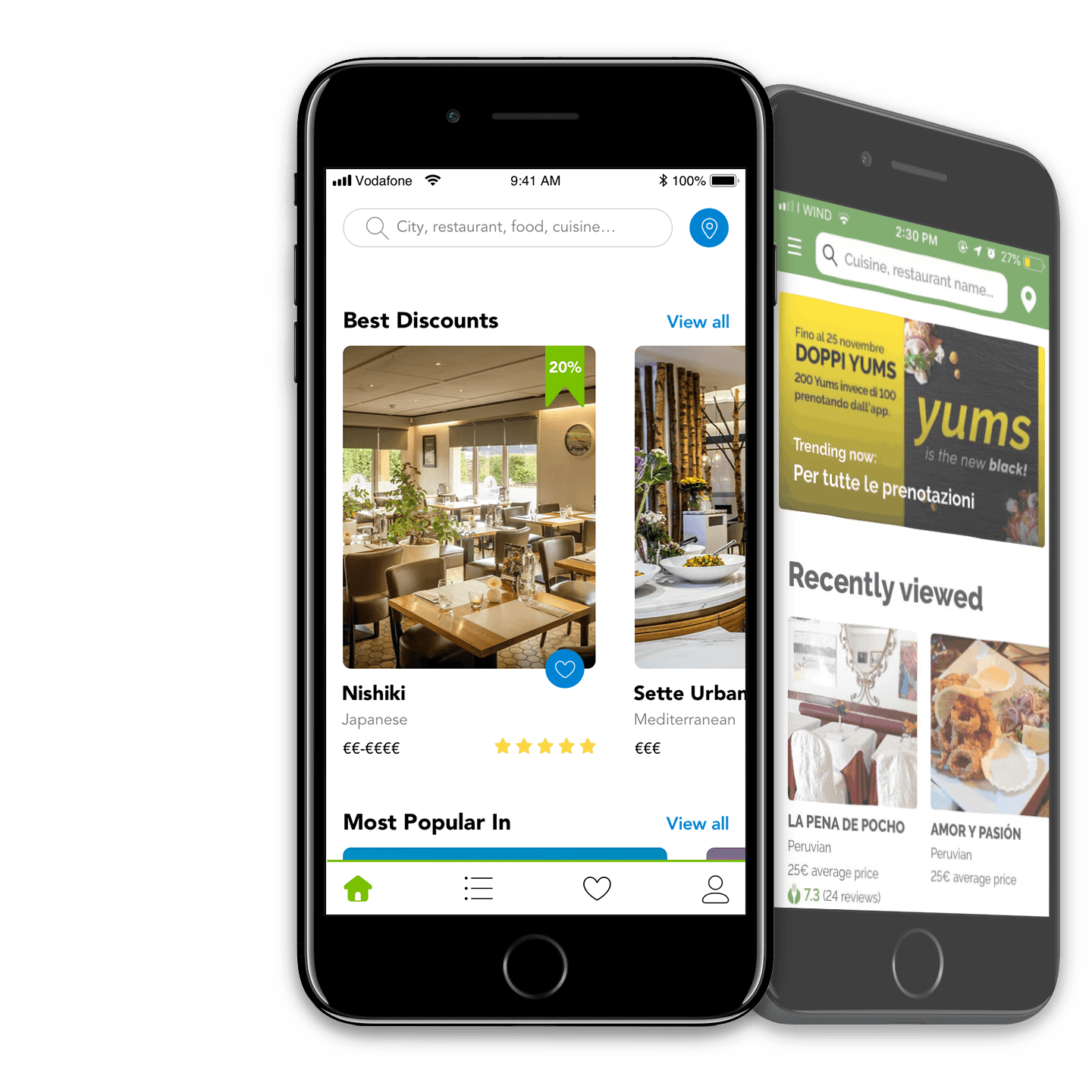 Initial landing application screen